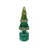 Kerstboompje met LED-lampjes Groen Glas 9x28cm roterend