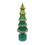 Melting Pot - Kerstboompje met LED-lampjes Groen Glas 11x36cm roterend Melting Pot - Kerstboompje met LED-lampjes Groen Glas 11x36cm roterend