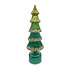 Kerstboompje met LED-lampjes Groen Glas 11x36cm roterend