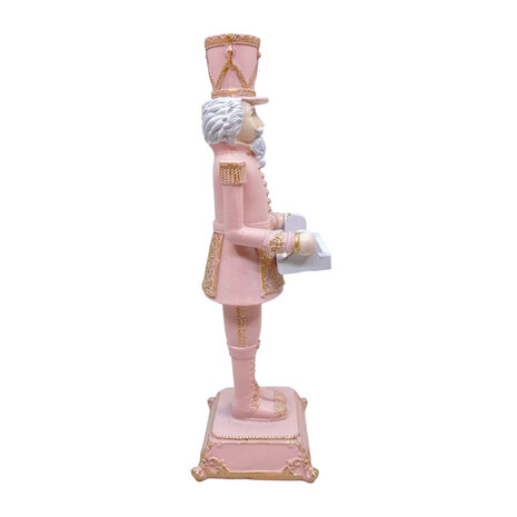 Melting Pot - Beeld Notenkraker met Dienblad Pastel Roze 10x32cm