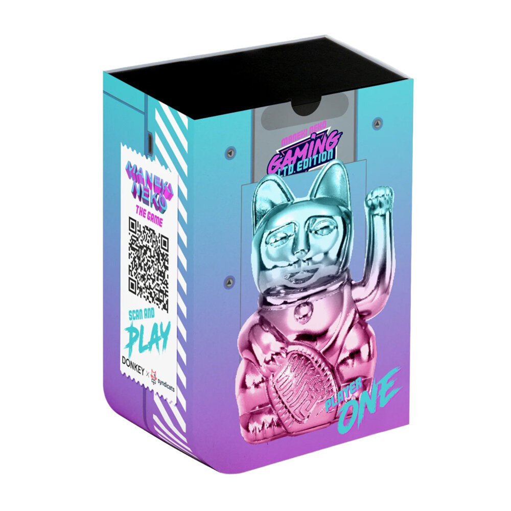 Donkey - Lucky Cat -Gaming Player 1- Shiny Blue-Pink 10x15cm - Limited Edition Donkey - Lucky Cat -Gaming Player 1- Shiny Blue-Pink 10x15cm - Limited Edition