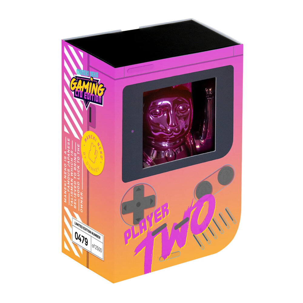 Donkey - Lucky Cat -Gaming Player 2- Shiny Pink-Yellow 10x15cm - Limited Edition