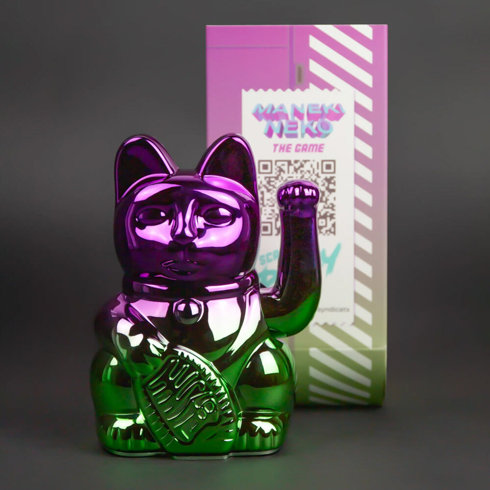 Donkey - Lucky Cat -Gaming Player 4- Shiny Purple-Green 10x15cm - Limited Edition