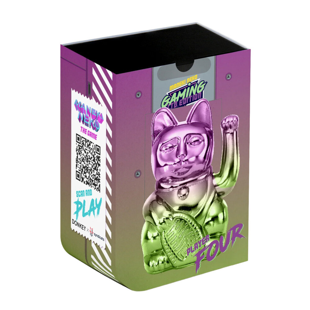 Donkey - Lucky Cat -Gaming Player 4- Shiny Purple-Green 10x15cm - Limited Edition