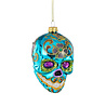 Melting Pot - Kerstbal Skull Multicolor Blauw Glas 6x9x7cm met glitters Melting Pot - Kerstbal Skull Multicolor Blauw Glas 6x9x7cm met glitters