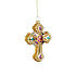 Kerstbal Heilig Kruis Multicolor Goud Glas 8x11cm
