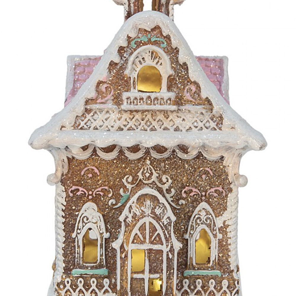 Melting Pot - Kerst Huisje met LED-Verlichting Peperkoek Multicolor 16x25cm