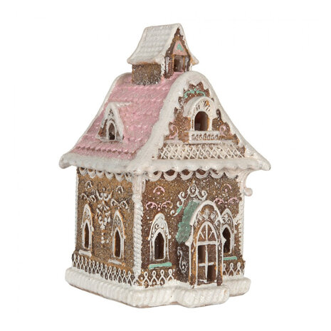 Melting Pot - Kerst Huisje met LED-Verlichting Peperkoek Multicolor 16x25cm