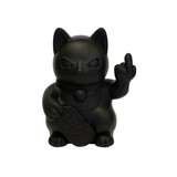 Blogo Design - Beeldje Lucky Cat Fuck You Zwart 12x16cm Blogo Design - Beeldje Lucky Cat Fuck You Zwart 12x16cm