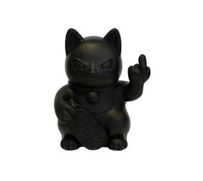 Blogo Design - Beeldje Lucky Cat Fuck You Zwart 12x16cm Blogo Design - Beeldje Lucky Cat Fuck You Zwart 12x16cm