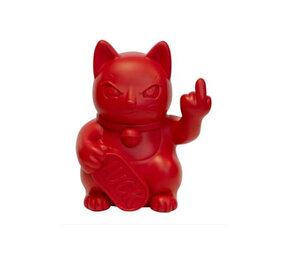 Blogo Design - Beeldje Lucky Cat Fuck You Rood 12x16cm Blogo Design - Beeldje Lucky Cat Fuck You Rood 12x16cm