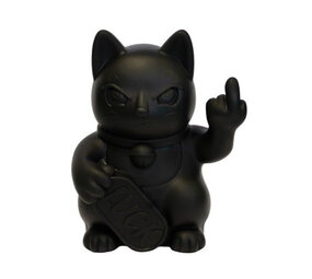 Blogo Design - Beeld Lucky Cat Fuck You Zwart 23x27cm Blogo Design - Beeld Lucky Cat Fuck You Zwart 23x27cm