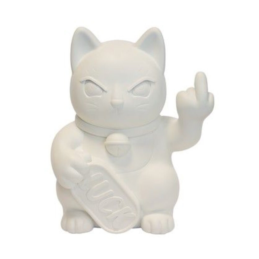 Blogo Design - Beeld Lucky Cat Fuck You Wit 23x27cm