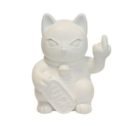 Blogo Design - Beeld Lucky Cat Fuck You Wit 23x27cm Blogo Design - Beeld Lucky Cat Fuck You Wit 23x27cm