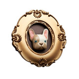 Blogo Design - Lijstje 3-D Bulldog Orlando Multicolor Goud 24x26cm Blogo Design - Lijstje 3-D Bulldog Orlando Multicolor Goud 24x26cm