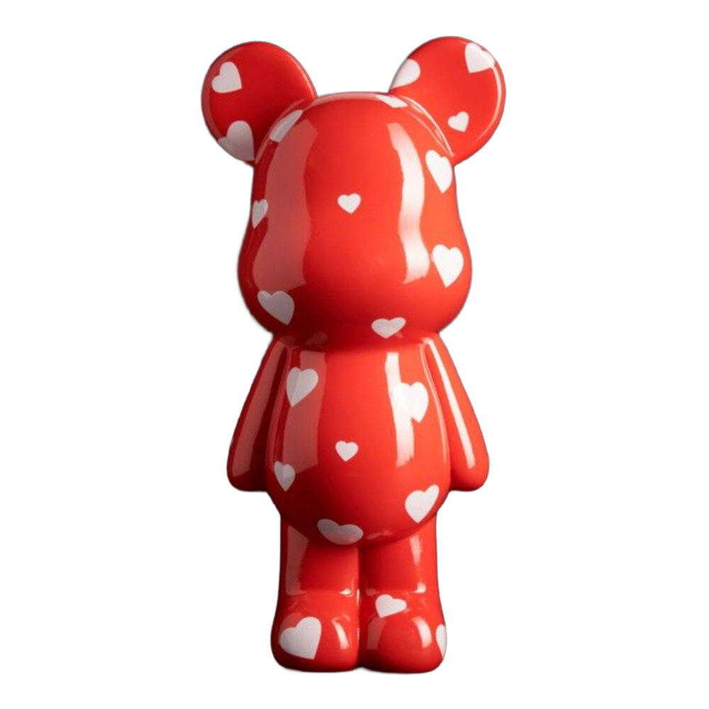 Blogo Design - Beeld Design Beer Rood Hartjes Wit 20x40cm spaarpot