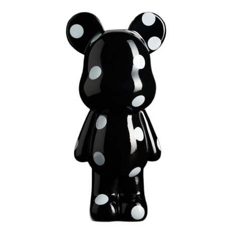 Blogo Design - Beeld Design Beer Zwart Stippen Wit 20x40cm spaarpot