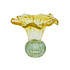 Kandelaar-Waxinehouder Bloem Geel-Groen Glas 13x12cm