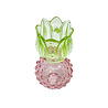 Melting Pot - Waxinehouder Tulp Bol Groen-Roze Glas 8x15cm Melting Pot - Waxinehouder Tulp Bol Groen-Roze Glas 8x15cm