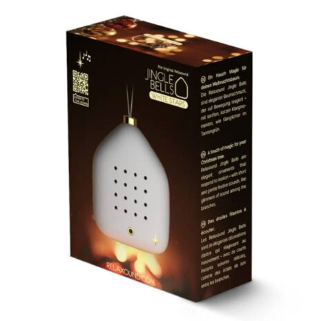 Zwitscherbox - Kerstbal Jingle Bells met Kerstgeluiden Wit 6x7cm met hanger