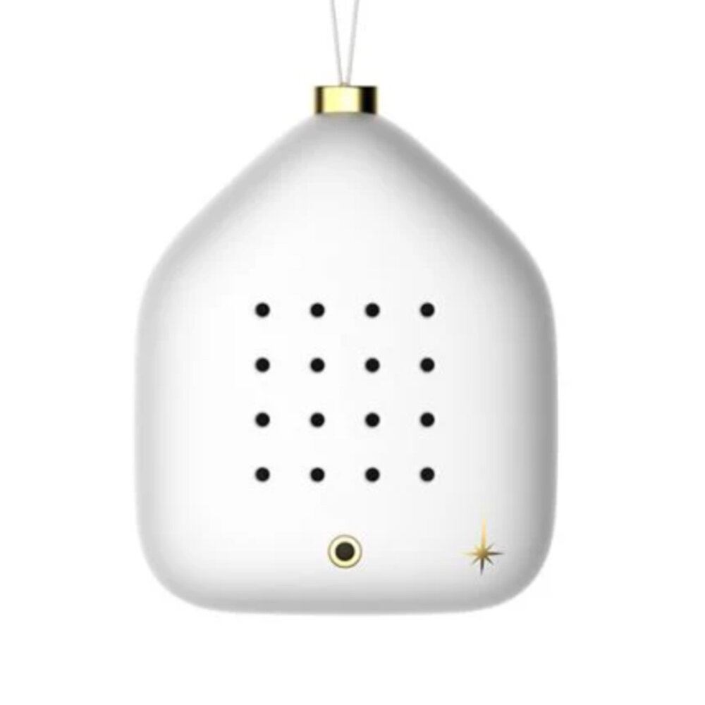 Zwitscherbox - Kerstbal Jingle Bells met Kerstgeluiden Wit 6x7cm met hanger