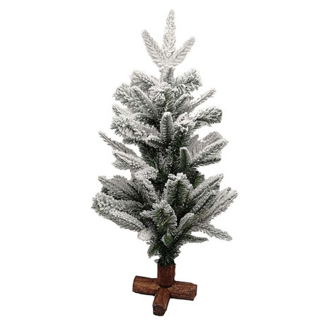 Melting Pot - Kerstboompje met Sneeuw op Kruis 67cm