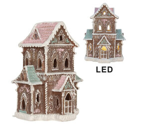 Melting Pot - Kerst Huisje met LED-Verlichting Peperkoek Multicolor 14x20cm Melting Pot - Kerst Huisje met LED-Verlichting Peperkoek Multicolor 14x20cm