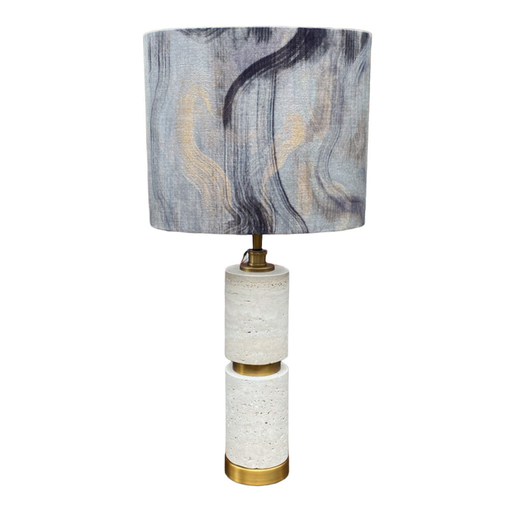 Colmore - Lampenkap Ovaal Streken Zilver op Taupe 30x20x25cm Colmore - Lampenkap Ovaal Streken Zilver op Taupe 30x20x25cm