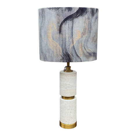 Colmore - Lampenkap Ovaal Streken Zilver op Taupe 30x20x25cm Colmore - Lampenkap Ovaal Streken Zilver op Taupe 30x20x25cm