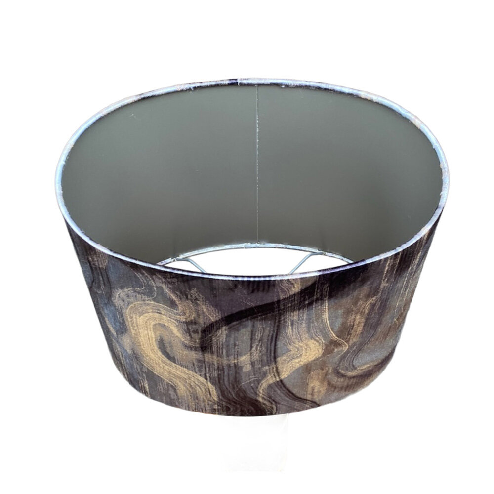 Colmore - Lampenkap Ovaal Streken Zilver op Taupe 30x20x25cm Colmore - Lampenkap Ovaal Streken Zilver op Taupe 30x20x25cm