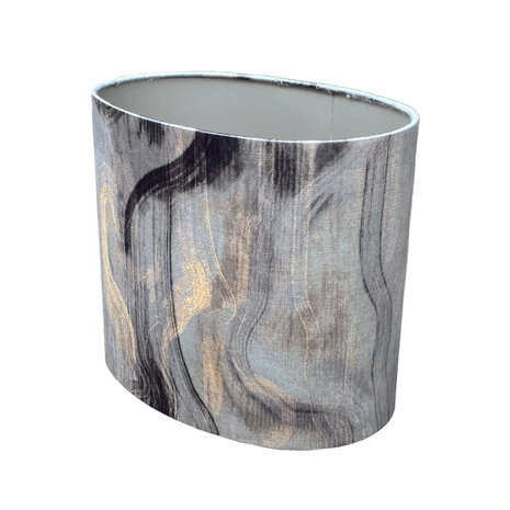 Colmore - Lampenkap Ovaal Streken Zilver op Taupe 30x20x25cm Colmore - Lampenkap Ovaal Streken Zilver op Taupe 30x20x25cm