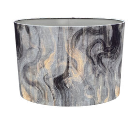 Colmore - Lampenkap Ovaal Streken Zilver op Taupe 50x33x35cm Colmore - Lampenkap Ovaal Streken Zilver op Taupe 50x33x35cm