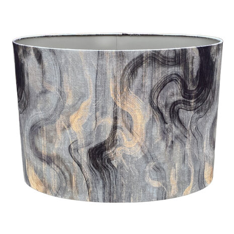 Colmore - Lampenkap Ovaal Streken Zilver op Taupe 50x33x35cm Colmore - Lampenkap Ovaal Streken Zilver op Taupe 50x33x35cm