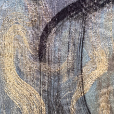 Colmore - Lampenkap Ovaal Streken Zilver op Taupe 50x33x35cm Colmore - Lampenkap Ovaal Streken Zilver op Taupe 50x33x35cm