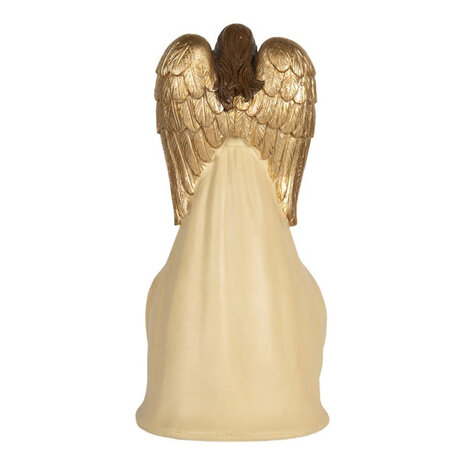 Melting Pot - Beeld Kerst Engel met Kribbe Beige Groen Goud 16x31cm