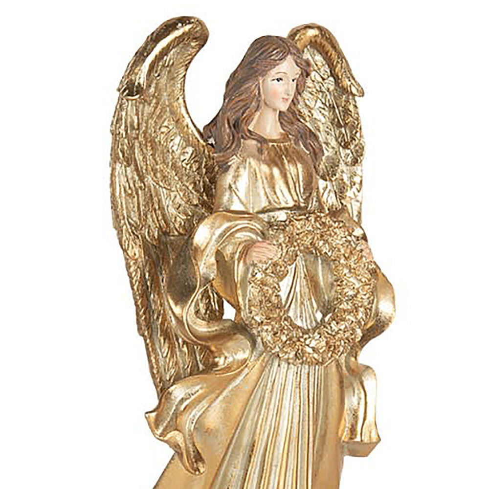 Melting Pot - Beeld Kerst Engel met Krans Goud 16x35cm