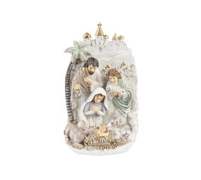 Melting Pot - Beeldje 3-D Kerst Kribbe Bethlehem Kunststof 18x25cm Melting Pot - Beeldje 3-D Kerst Kribbe Bethlehem Kunststof 18x25cm