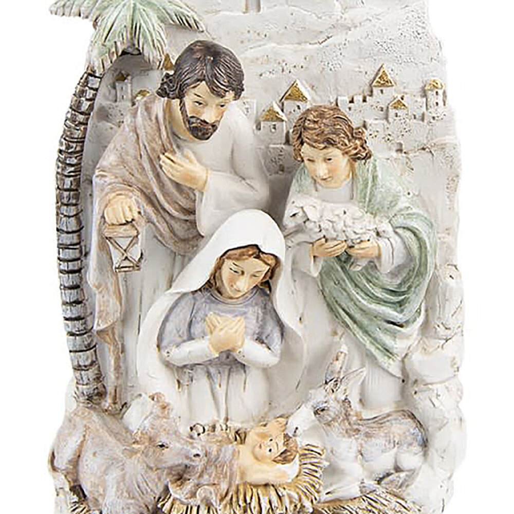 Melting Pot - Beeldje 3-D Kerst Kribbe Bethlehem Kunststof 18x25cm