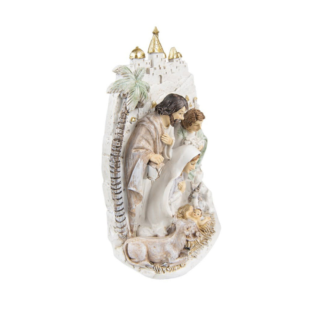 Melting Pot - Beeldje 3-D Kerst Kribbe Bethlehem Kunststof 18x25cm