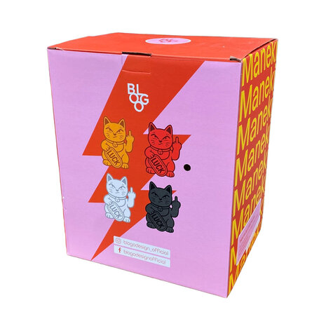 Blogo Design - Beeld Lucky Cat Fuck You Rood 23x27cm