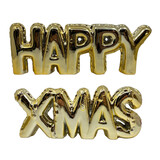 Melting Pot - Kerst Ballon Letters Happy Xmas Goud 31x11cm + 27x11cm Melting Pot - Kerst Ballon Letters Happy Xmas Goud 31x11cm + 27x11cm