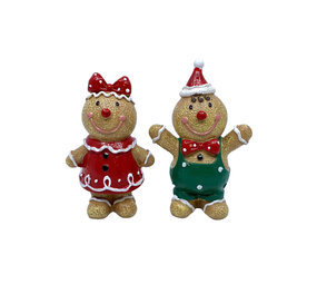 Melting Pot - Beeldjes Kerst Peperkoek Meisje en Jongen 8x13cm set Melting Pot - Beeldjes Kerst Peperkoek Meisje en Jongen 8x13cm set