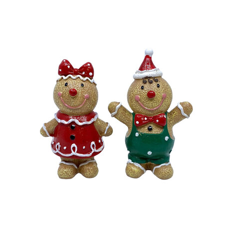 Melting Pot - Beeldjes Kerst Peperkoek Meisje en Jongen 8x13cm set Melting Pot - Beeldjes Kerst Peperkoek Meisje en Jongen 8x13cm set