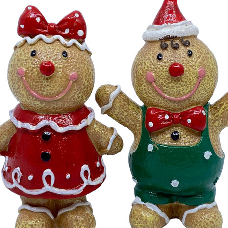 Melting Pot - Beeldjes Kerst Peperkoek Meisje en Jongen 8x13cm set Melting Pot - Beeldjes Kerst Peperkoek Meisje en Jongen 8x13cm set