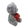 Melting Pot - Beeldje Teddy Beertje met Hartje Zilver Glitter 6x10cm Melting Pot - Beeldje Teddy Beertje met Hartje Zilver Glitter 6x10cm