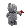 Melting Pot - Beeldje Teddy Beertje met Roos Zilver Glitter 10x13cm Melting Pot - Beeldje Teddy Beertje met Roos Zilver Glitter 10x13cm
