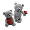 Melting Pot - Beeldje Teddy Beertje met Roos Zilver Glitter 10x13cm Melting Pot - Beeldje Teddy Beertje met Roos Zilver Glitter 10x13cm