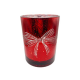 Melting Pot - Waxinehouder Kerst Strik Rood Transparant Glas 9x12cm Melting Pot - Waxinehouder Kerst Strik Rood Transparant Glas 9x12cm