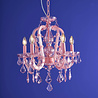Werns - Lamp Kroonluchter Licht Roze Glas 48x54cm met 5 lampen Werns - Lamp Kroonluchter Licht Roze Glas 48x54cm met 5 lampen