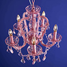 Werns - Kroonluchter Licht Roze Glas 48x54cm met 5 lampen
